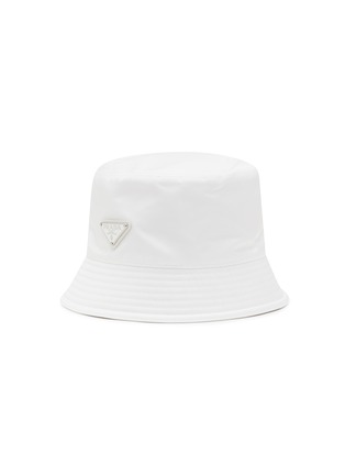 Main View - Click To Enlarge - PRADA - Enamelled Metal Triangular Logo Re-Nylon Bucket Hat