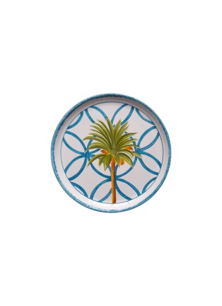 Main View - Click To Enlarge - LES OTTOMANS - Palm Tree Graphic Ceramic Dining Plate