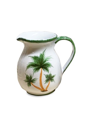 Main View - Click To Enlarge - LES OTTOMANS - Palm Tree Graphic Ceramic Jug