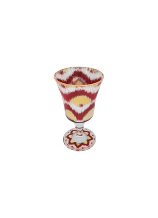 Main View - Click To Enlarge - LES OTTOMANS - Red Patterned Footed Glass