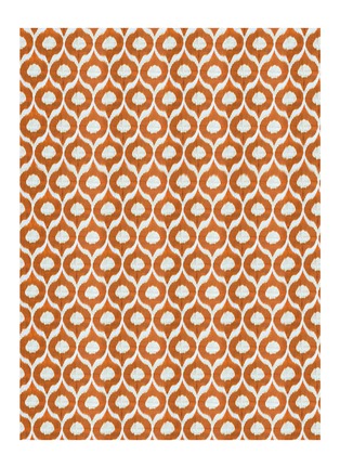 Main View - Click To Enlarge - LES OTTOMANS - IKAT PATTERNED COTTON TABLECLOTH — ORANGE/WHITE