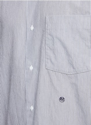  - NANAMICA - Round Logo Striped Cotton Blend Long-Sleeved Shirt