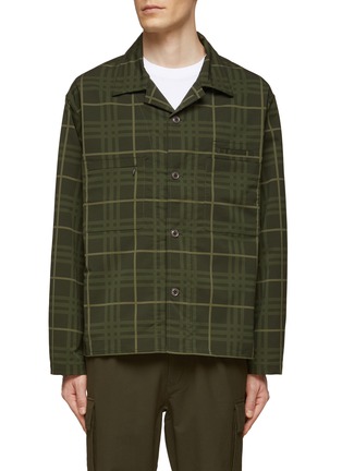 Main View - Click To Enlarge - NANAMICA - ALPHADRY CHEQUERED BUTTON FRONT POCKET DETAIL SHIRT JACKET