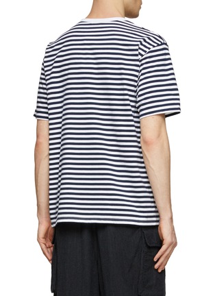Back View - Click To Enlarge - NANAMICA - Striped Cotton Blend Short-Sleeved Crewneck T-Shirt