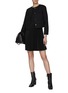Figure View - Click To Enlarge - THEORY - LONG SLEEVE CREWNECK PLEATED DRESS