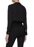 Back View - Click To Enlarge - THEORY - WRAP EFFECT V-NECK LONG SLEEVE RIBBED KNIT HEM TOP
