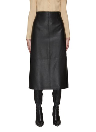 Main View - Click To Enlarge - THEORY - MIDI LEATHER PENCIL SKIRT