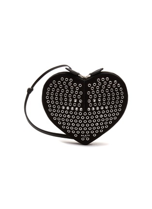 Main View - Click To Enlarge - ALAÏA - ‘Le Coeur’ Eyelet Appliqué Heart Shaped Suede Crossbody Bag