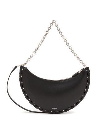 Main View - Click To Enlarge - ALAÏA - ‘Le Demi Lune’ Hinged Leather Hobo Bag