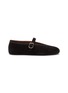 Main View - Click To Enlarge - ALAÏA - MINI EYELETS SUEDE GOAT STRAP BALLERINA FLATS