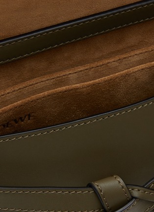 Detail View - Click To Enlarge - LOEWE - ‘Gate Dual’ Logo Jacquard Strap Calfskin Leather Mini Crossbody Bag