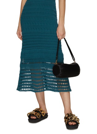 Front View - Click To Enlarge - LOEWE - PLEATED NAPPA LEATHER BRACELET POUCH