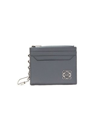 Main View - Click To Enlarge - LOEWE - ANAGRAM APPLIQUÉ SQUARE PEBBLED CALF LEATHER KEY CARDHOLDER