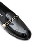 Detail View - Click To Enlarge - MIU MIU - ‘PANTOFOLA’ CHAIN EMBELLISHED PATENT LEATHER LOAFERS