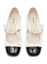 Detail View - Click To Enlarge - MIU MIU - Chained Strap Contrasting Toe Cap Heeled Mary Jane Shoes