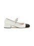 Main View - Click To Enlarge - MIU MIU - Chained Strap Contrasting Toe Cap Heeled Mary Jane Shoes