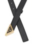 Detail View - Click To Enlarge - PRADA - Triangular Metal Logo Buckle Saffiano Leather Belt