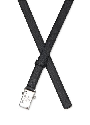 Detail View - Click To Enlarge - PRADA - LOGO PLAQUE BUCKLE SAFFIANO LEATHER BELT