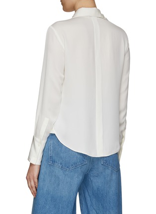 Back View - Click To Enlarge - FRAME - 10th Anniversary Tie Neck Silk Long-Sleeved Blouse