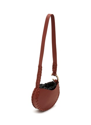 Detail View - Click To Enlarge - CHLOÉ - ‘Mate’ Woven Trim Calfskin Leather Crossbody Bag