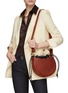 Figure View - Click To Enlarge - CHLOÉ - ‘Mate’ Woven Trim Calfskin Leather Crossbody Bag
