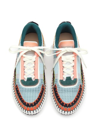 Detail View - Click To Enlarge - CHLOÉ - ‘NAMA’ LOW TOP LACE UP LOW IMPACT MESH SNEAKERS