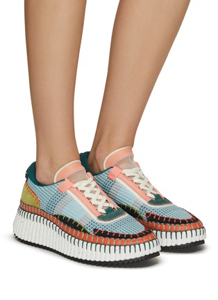 Figure View - Click To Enlarge - CHLOÉ - ‘NAMA’ LOW TOP LACE UP LOW IMPACT MESH SNEAKERS
