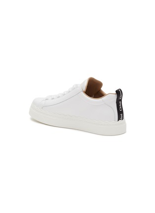  - CHLOÉ - ‘LAUREN’ LOW TOP LACE UP LOGO TAB LEATHER SNEAKERS