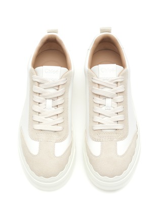 Detail View - Click To Enlarge - CHLOÉ - ‘LAUREN’ LOW TOP LACE UP SUEDE LEATHER SNEAKERS