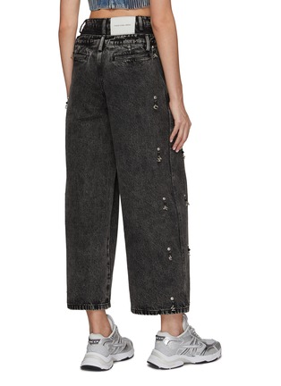 Back View - Click To Enlarge - FENG CHEN WANG - JADE STONE EMBELLISHMENT WIDE LEG JEANS