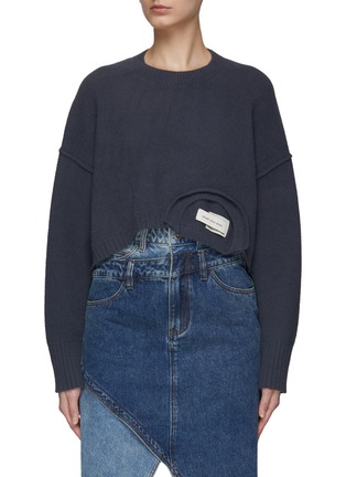 Main View - Click To Enlarge - FENG CHEN WANG - Deconstructed Knit Crewneck Sweater