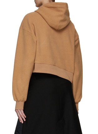 Back View - Click To Enlarge - FENG CHEN WANG - Inside-Out Vest Overlay Asymmetric Hem Sherpa Drawstring Hoodie