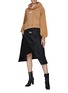 Figure View - Click To Enlarge - FENG CHEN WANG - Inside-Out Vest Overlay Asymmetric Hem Sherpa Drawstring Hoodie