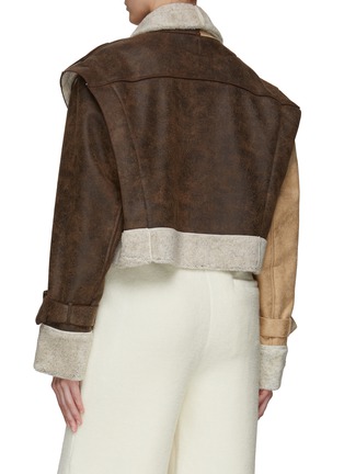 Back View - Click To Enlarge - FENG CHEN WANG - Faux Fur Lining Two-Toned Leather Short Jacket