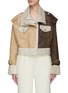 Main View - Click To Enlarge - FENG CHEN WANG - Faux Fur Lining Two-Toned Leather Short Jacket