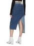 Back View - Click To Enlarge - FENG CHEN WANG - Double Waistband Two-Toned Denim Skirt