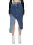 Main View - Click To Enlarge - FENG CHEN WANG - Double Waistband Two-Toned Denim Skirt
