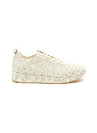 Main View - Click To Enlarge - CHLOÉ - ‘MYHA’ RECYCLED CROCHET LOW TOP LACE UP SNEAKERS