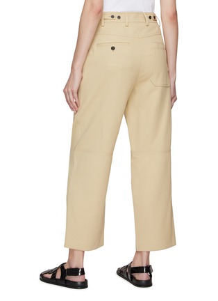 Back View - Click To Enlarge - THEORY - WIDE LEG COTTON WOOL TWILL CROPPED PANTS
