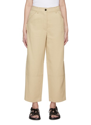 Main View - Click To Enlarge - THEORY - WIDE LEG COTTON WOOL TWILL CROPPED PANTS