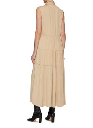 Back View - Click To Enlarge - THEORY - SCARF NECK MAXI DRESS