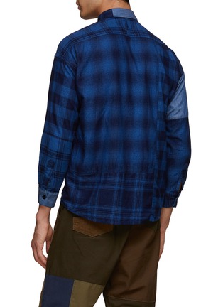 Back View - Click To Enlarge - FDMTL - PATCHWORK CHEQUERED BUTTON UP SHIRT