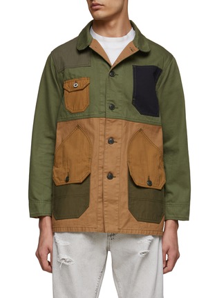 Main View - Click To Enlarge - FDMTL - PATCHWORK COVERALL RINSE JACKET