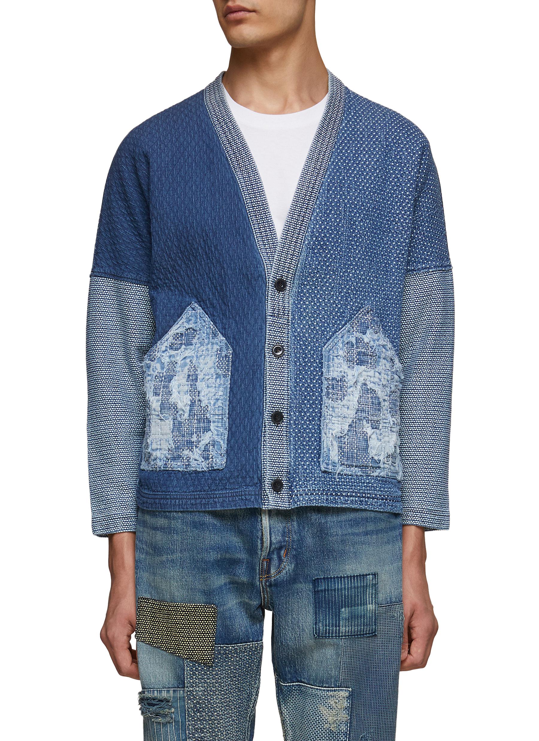 Fdmtl Boro Patchwork 5 Year Wash Cardigan In Blue | ModeSens