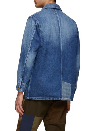 Back View - Click To Enlarge - FDMTL - PATCHWORK COVERALL 3 YEAR WASH DENIM JACKET