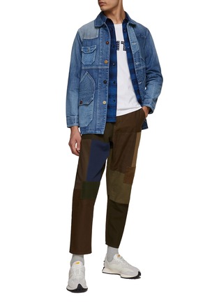 Figure View - Click To Enlarge - FDMTL - PATCHWORK COVERALL 3 YEAR WASH DENIM JACKET