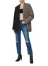 Figure View - Click To Enlarge - FRAME - ‘Le Original’ Ripped Knee Cropped Jeans