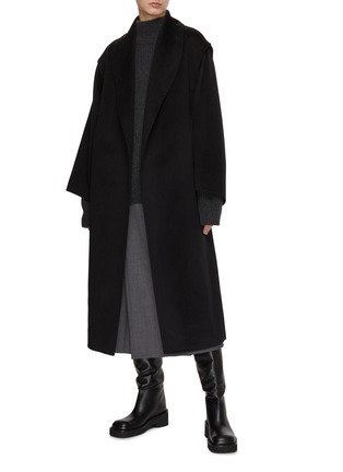 LE KASHA | Detachable Sleeves Belted Cashmere Coat