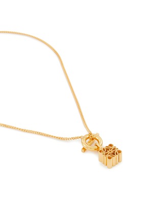 Detail View - Click To Enlarge - LOEWE - Gold-Plated Sterling Silver Anagram Pendant Necklace
