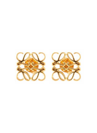 Main View - Click To Enlarge - LOEWE - Gold-Plated Sterling Silver Anagram Stud Earrings